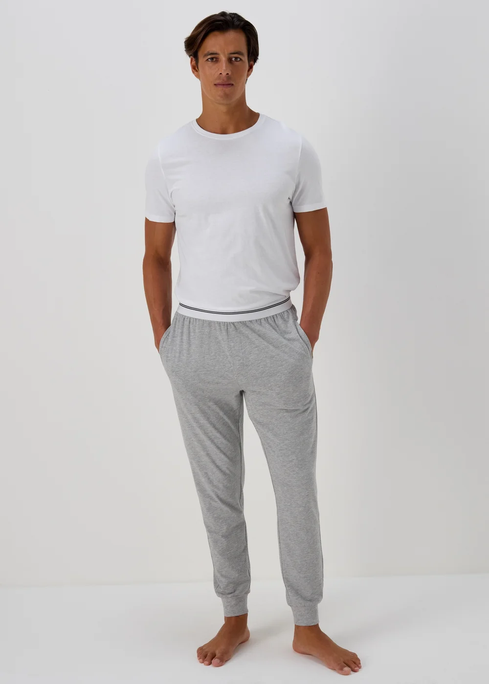 Grey Stripe Jacquard Waistband Joggers - Extra small Image 1
