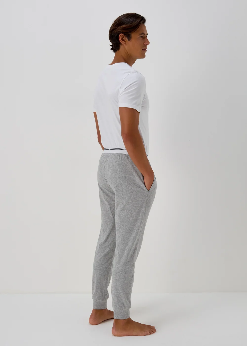 Grey Stripe Jacquard Waistband Joggers - Extra small Image 2