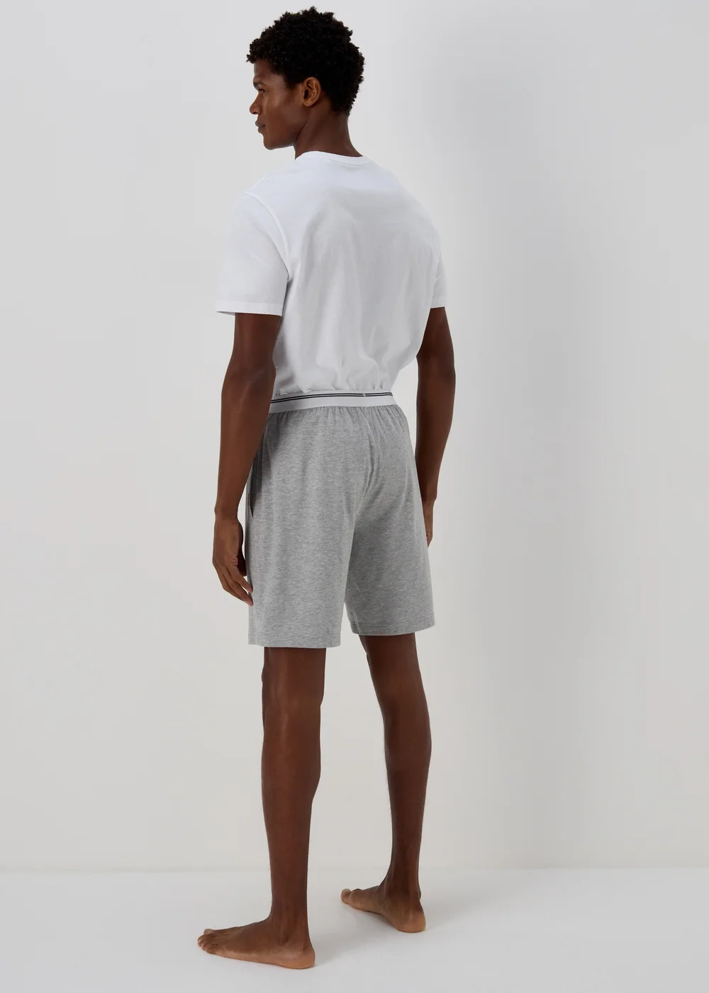 Grey Stripe Jacquard Waistband Shorts - Extra small Image 2