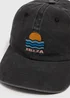 Black Acid Wash Ibiza Baseball Cap - One Size Image 2