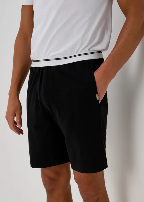 Black Jacquard Stripe Waistband Shorts - Extra small Image 3