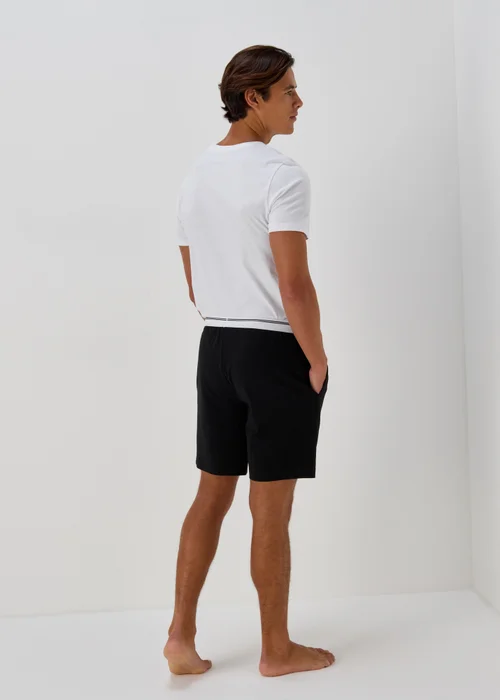Black Jacquard Stripe Waistband Shorts - Extra small Image 2