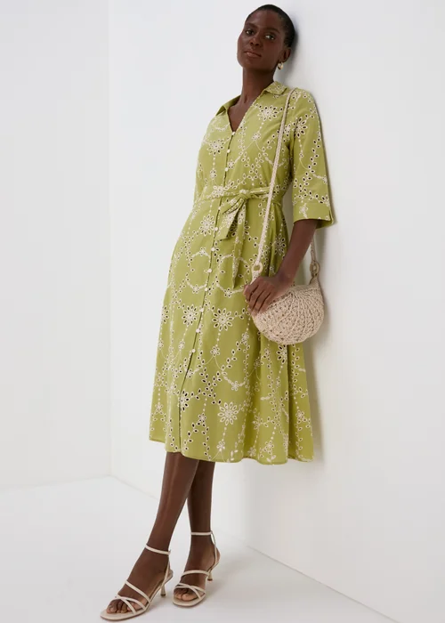 Et Vous Lime Shiffley 3/4 Sleeve Dress - 8 Image 4