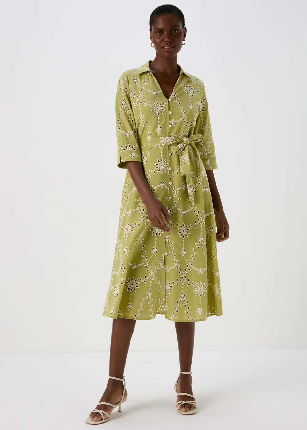 Et Vous Lime Shiffley 3/4 Sleeve Dress - 8 Image 1