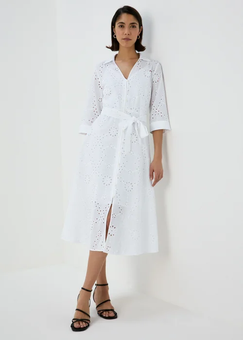 Et Vous White Schiffli 3/4 Sleeve Dress - 8 Image 1