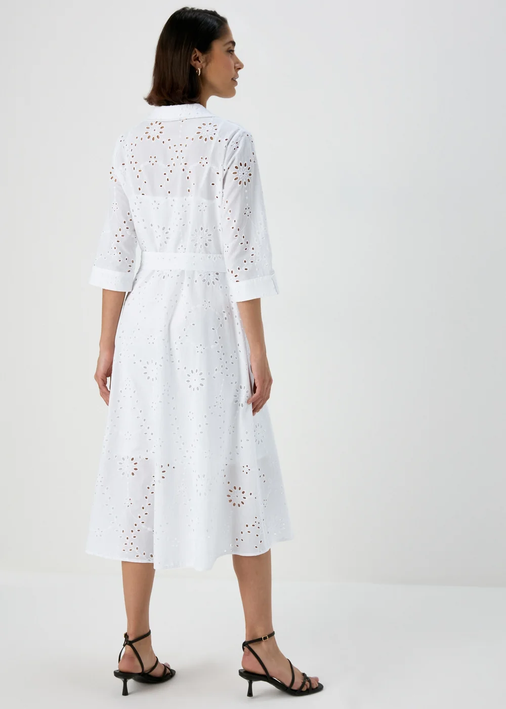 Et Vous White Schiffli 3/4 Sleeve Dress - 8 Image 2