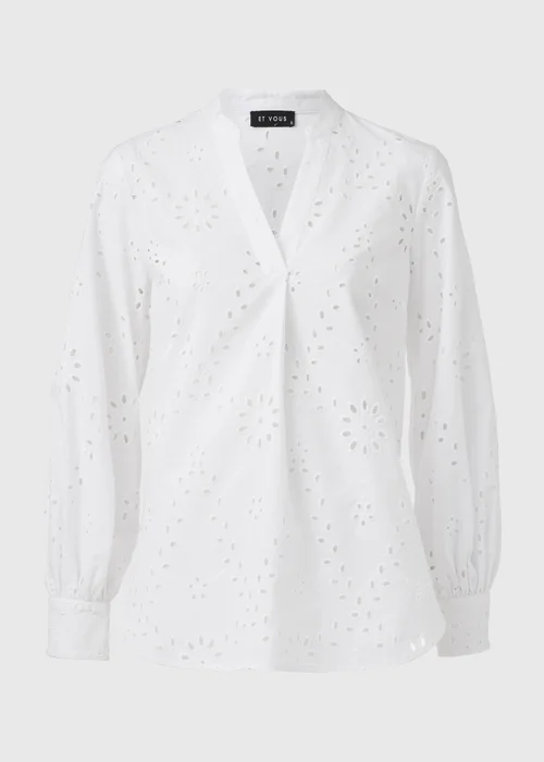 Et Vous White Schiffli Shirt - 8 Image 5