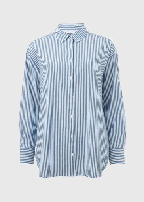 Blue Stripe Cotton Shirt - Size 8 Image 5
