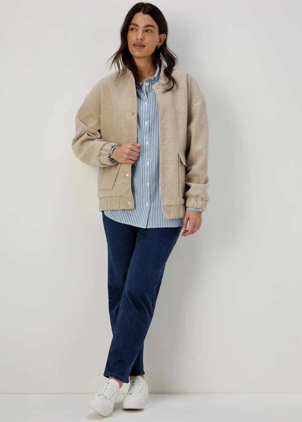 Blue Stripe Cotton Shirt - Size 8 Image 4