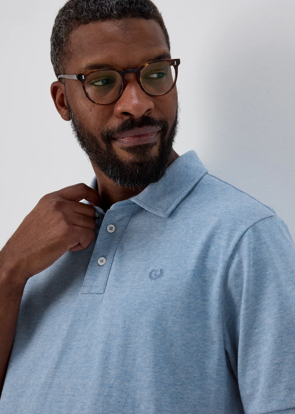 Lincoln Blue Tipped Polo Shirt - S Image 3