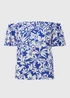 Blue Bardot Floral Viscose Top - Size 8 Image 5
