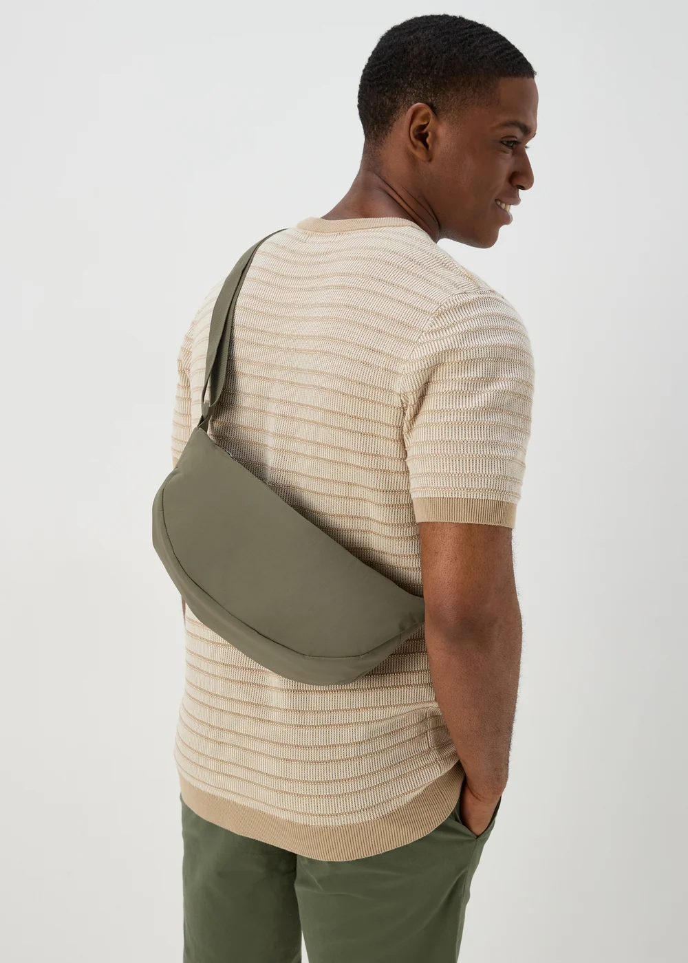 Khaki Cross Body Pouch Bag - One Size Image 1