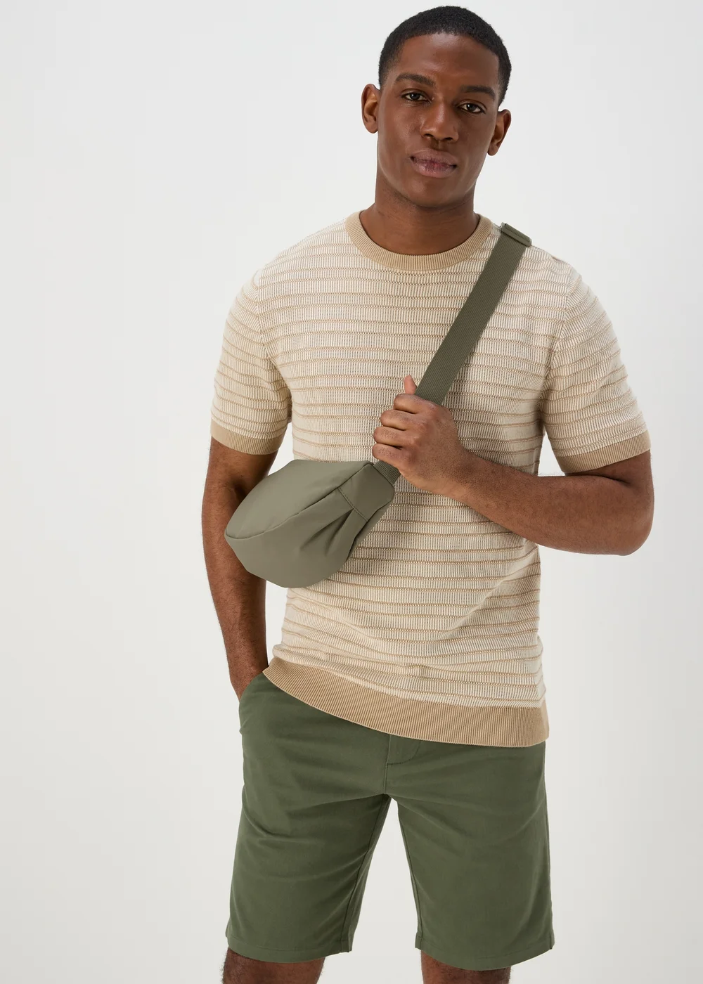 Khaki Cross Body Pouch Bag - One Size Image 2