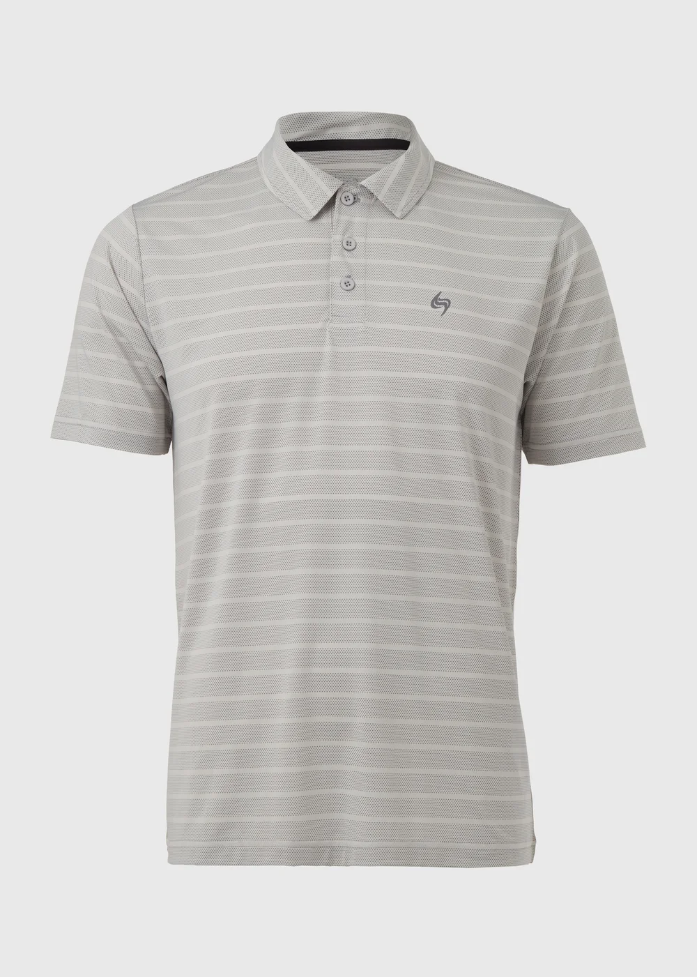 Souluxe Ice Grey Stripe Golf Polo Shirt - S Image 5