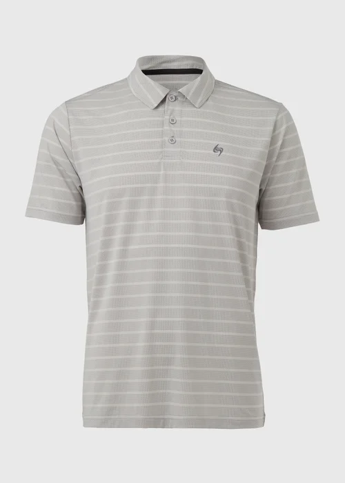 Souluxe Ice Grey Stripe Golf Polo Shirt - S Image 5