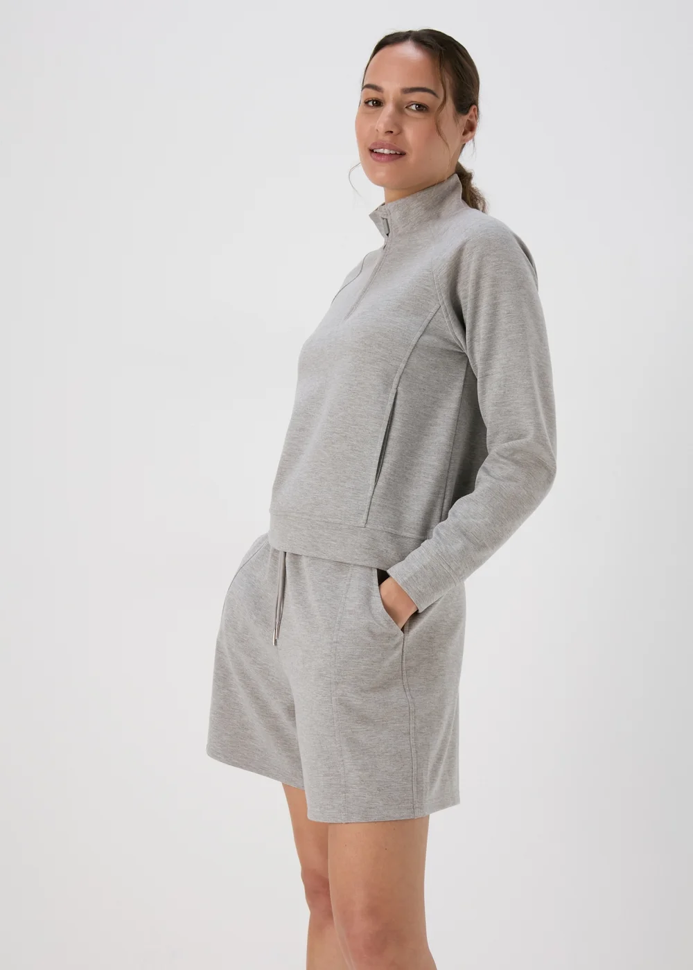 Souluxe Grey Half Zip Top - Small Image 1