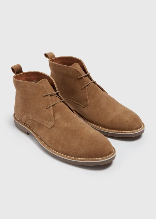 Stone Suede Desert Boots - Size 6 Image 1