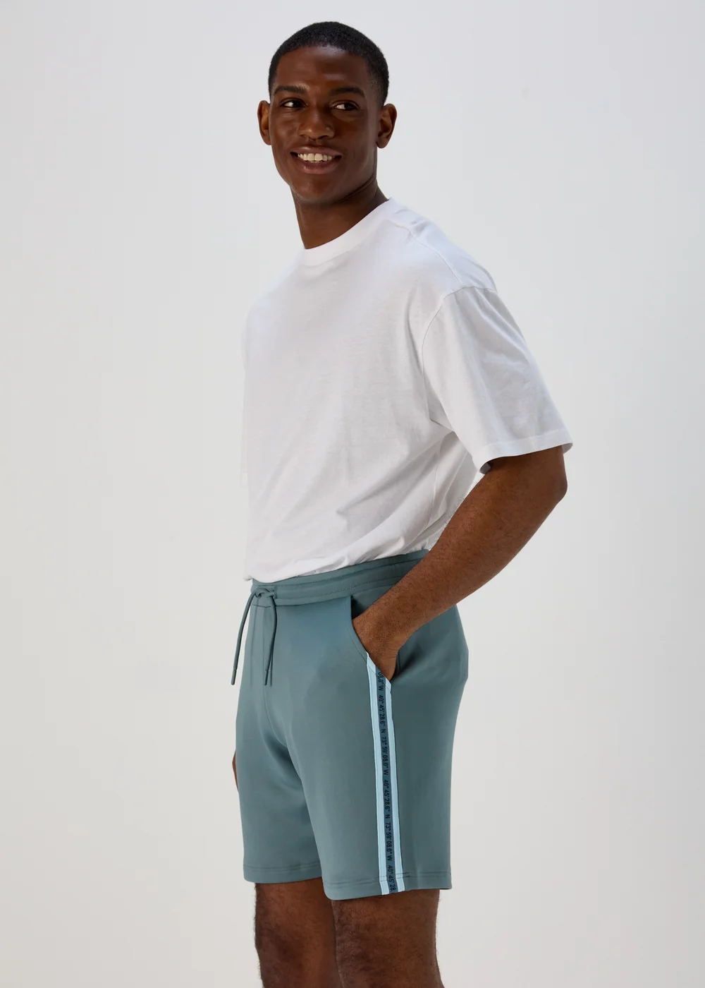 Teal Tape Jogger Shorts - XS Image 1