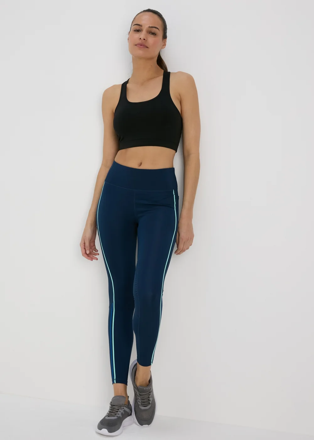Souluxe Blue & Green Tape Panel Leggings - 8 Image 1