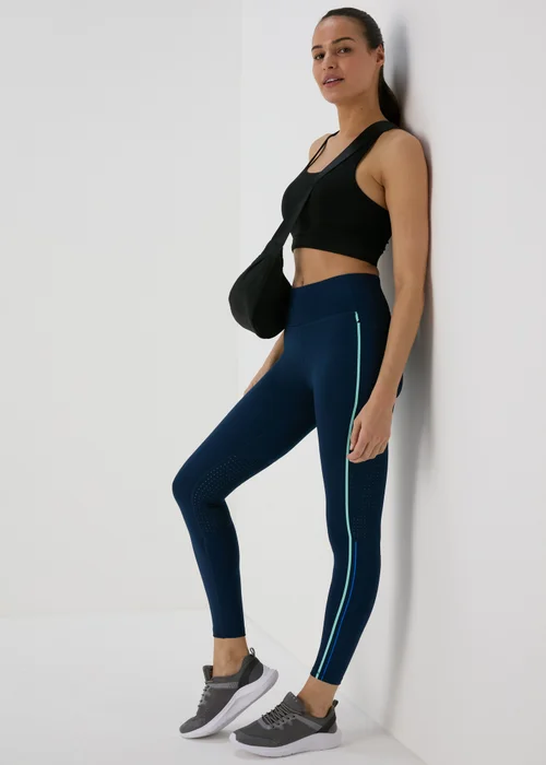Souluxe Blue & Green Tape Panel Leggings - 8 Image 4