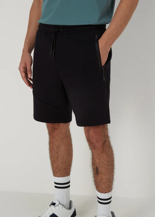 Black Clean Panel Joggers Shorts - XS Image 3