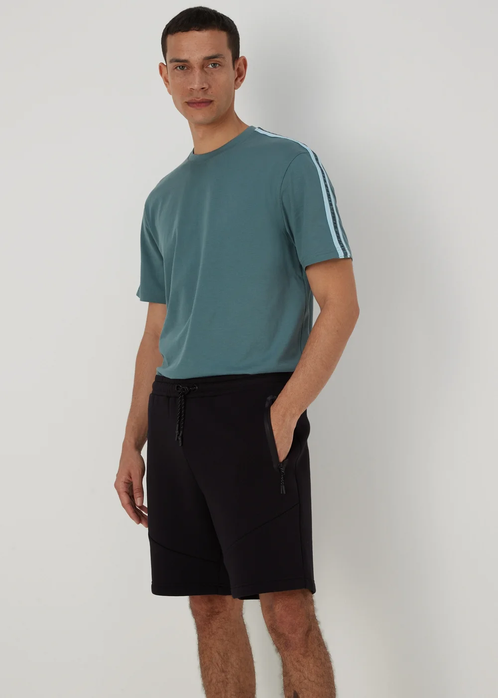 Black Clean Panel Joggers Shorts - XS Image 1