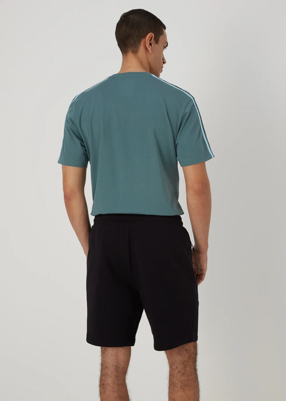 Black Clean Panel Joggers Shorts - XS Image 2