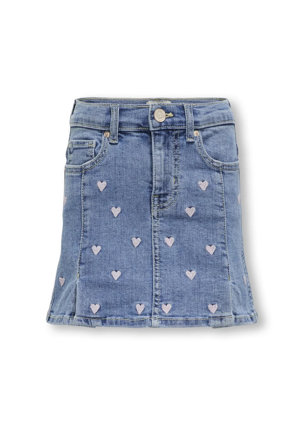 ONLY Girls Blue Heart Hoxton Denim Skirt (6-14yrs) - Age 10 Years Image 1