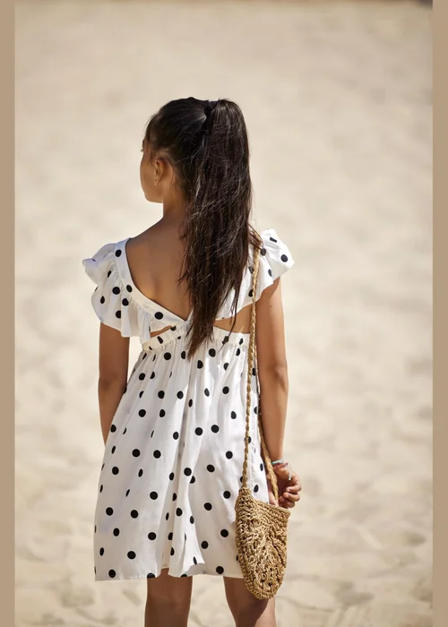 ONLY Girls White Dotty Details Dress (6-14yrs) - 6 Yrs Image 2