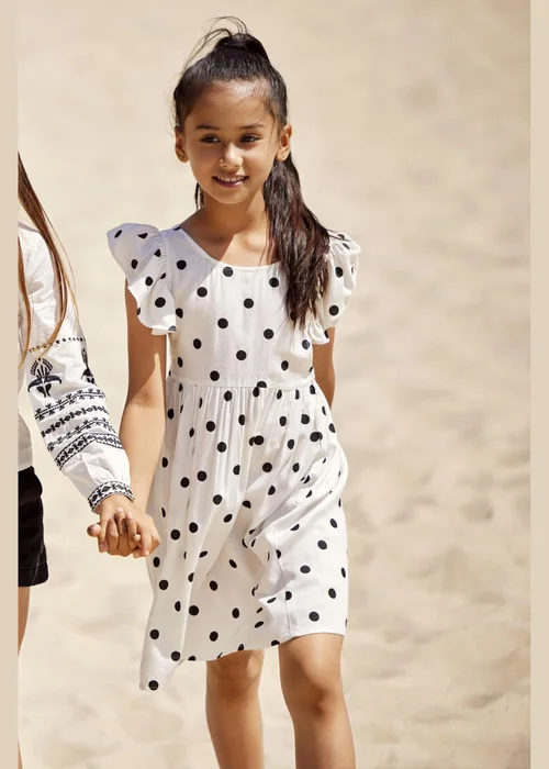 ONLY Girls White Dotty Details Dress (6-14yrs) - 6 Yrs Image 1