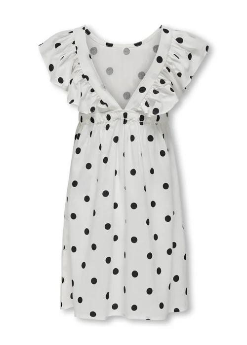 ONLY Girls White Dotty Details Dress (6-14yrs) - 6 Yrs Image 4