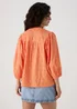 Orange Jacquard Detail Blouse Top - Size 8 Image 2