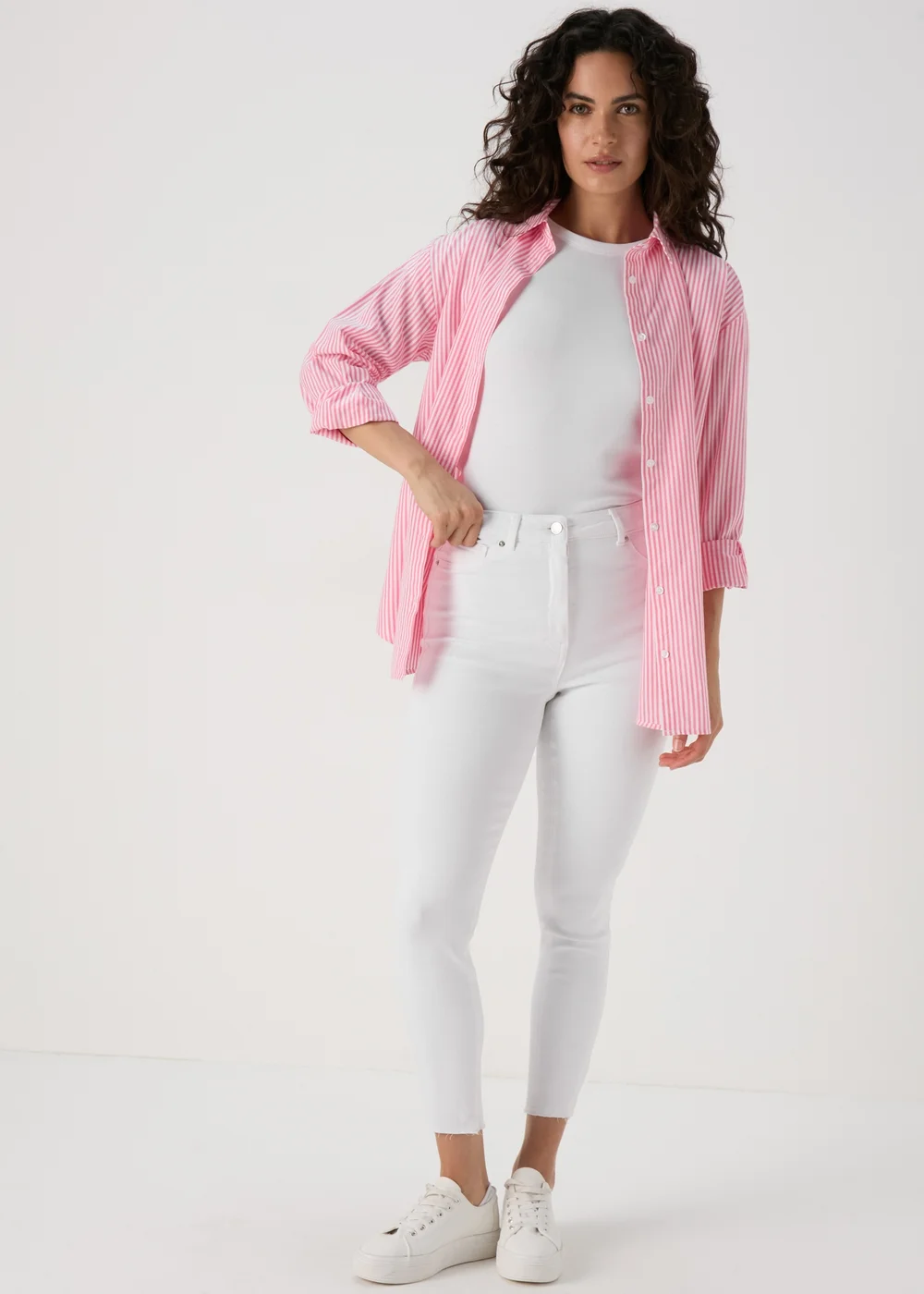 White Ankle Grazer Skinny Jeans - Size 8 Image 1