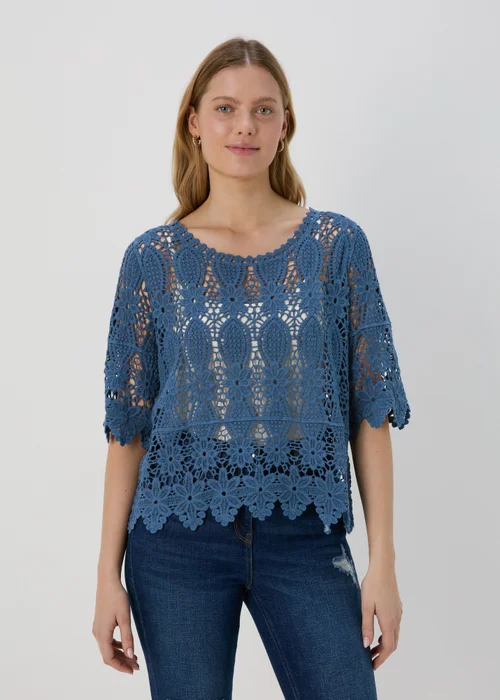 Blue Crochet T Shirt - 8 Image 1