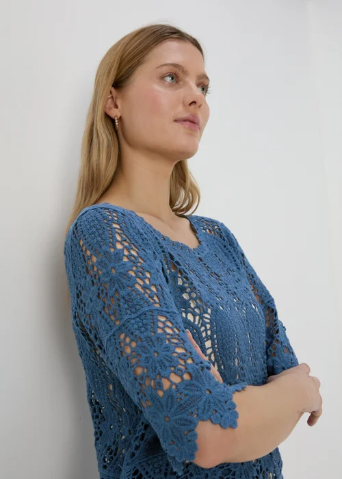 Blue Crochet T Shirt - 8 Image 3