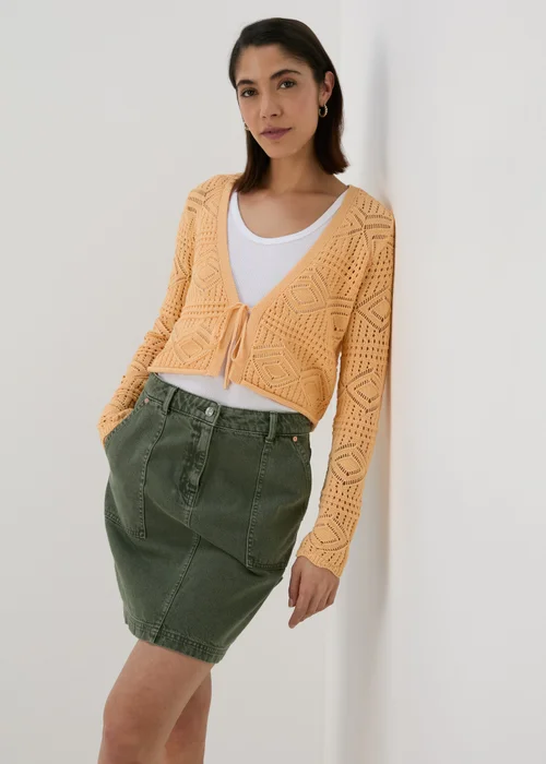 Apricot Tie Front Cardigan - XS Image 1