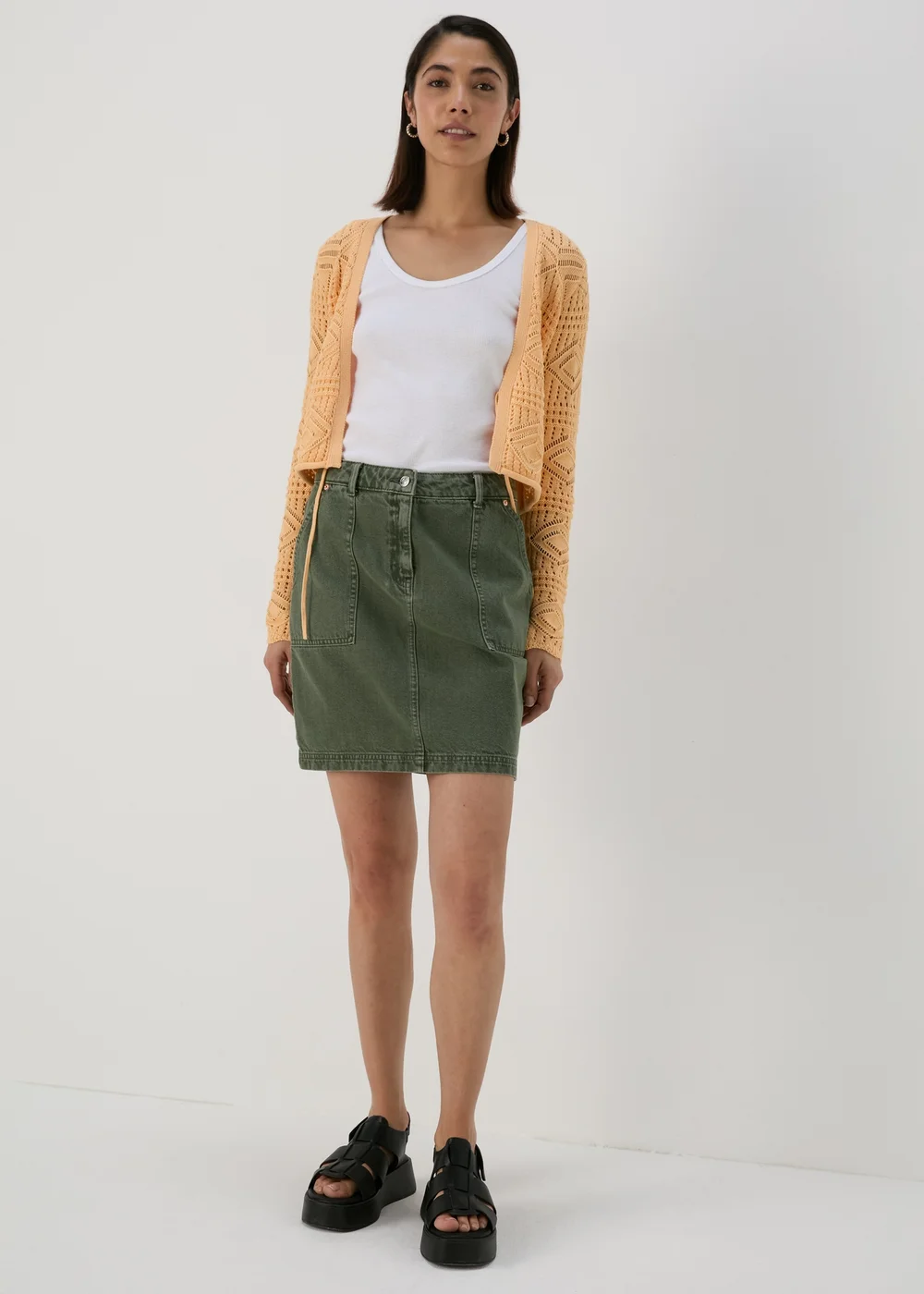 Apricot Tie Front Cardigan - XS Image 4