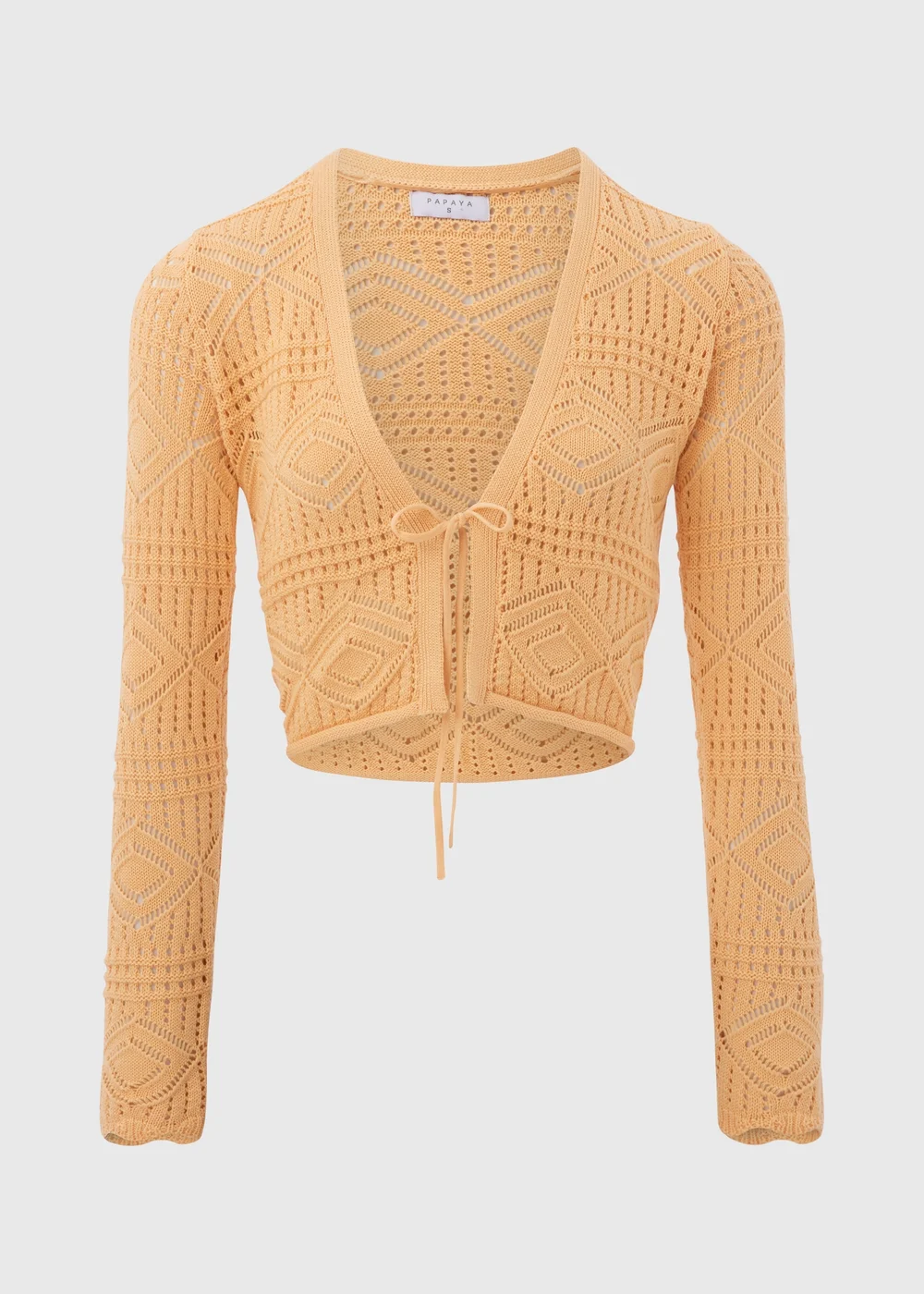 Apricot Tie Front Cardigan - XS Image 5