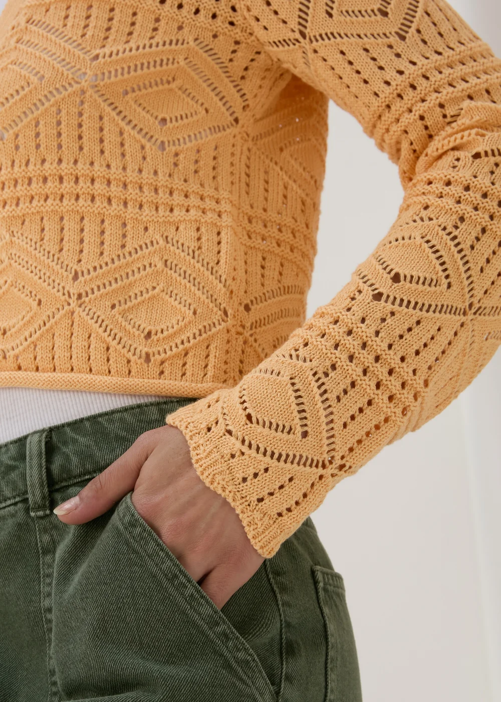Apricot Tie Front Cardigan - XS Image 3