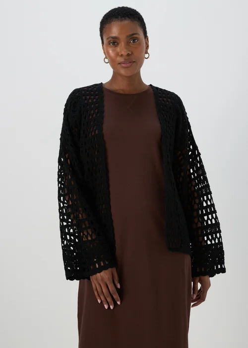 Black Crochet Cardigan - S Image 1