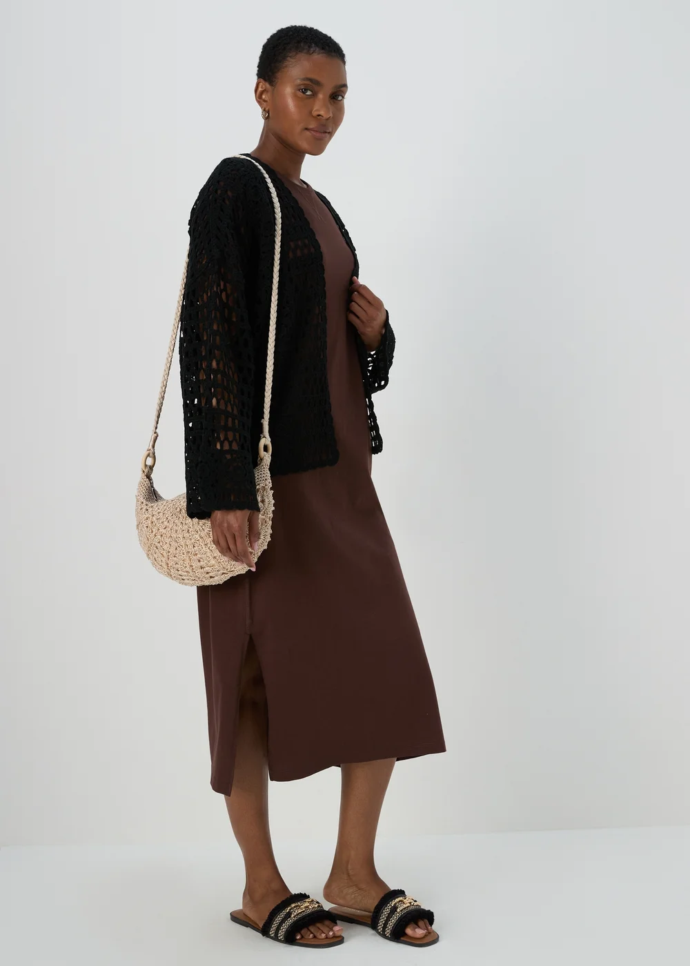 Black Crochet Cardigan - S Image 4