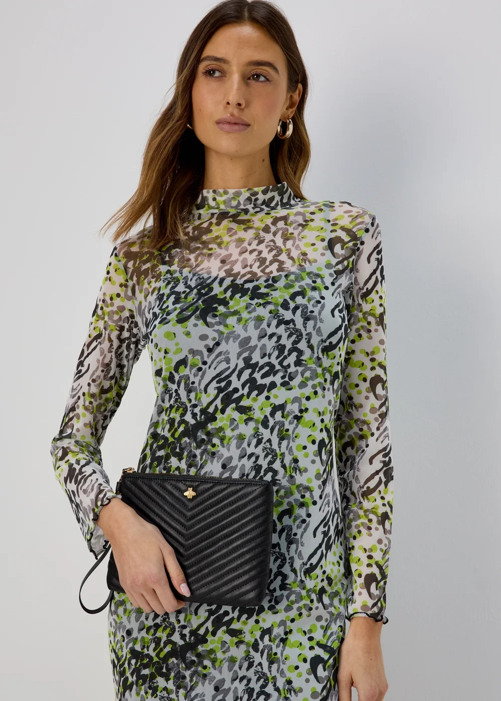 Black Pouch Gold Bee Bag - One Size Image 1