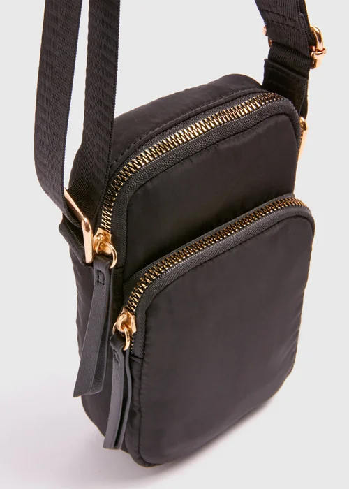 Black Nylon Phone Bag - One Size Image 4