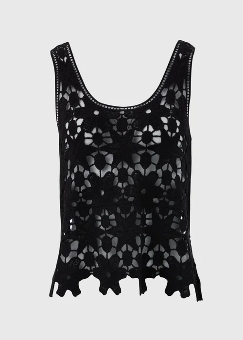 Black Unlined Lace Vest - 8 Image 5