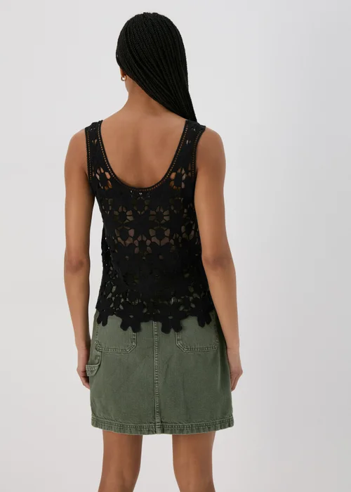 Black Unlined Lace Vest - 8 Image 2