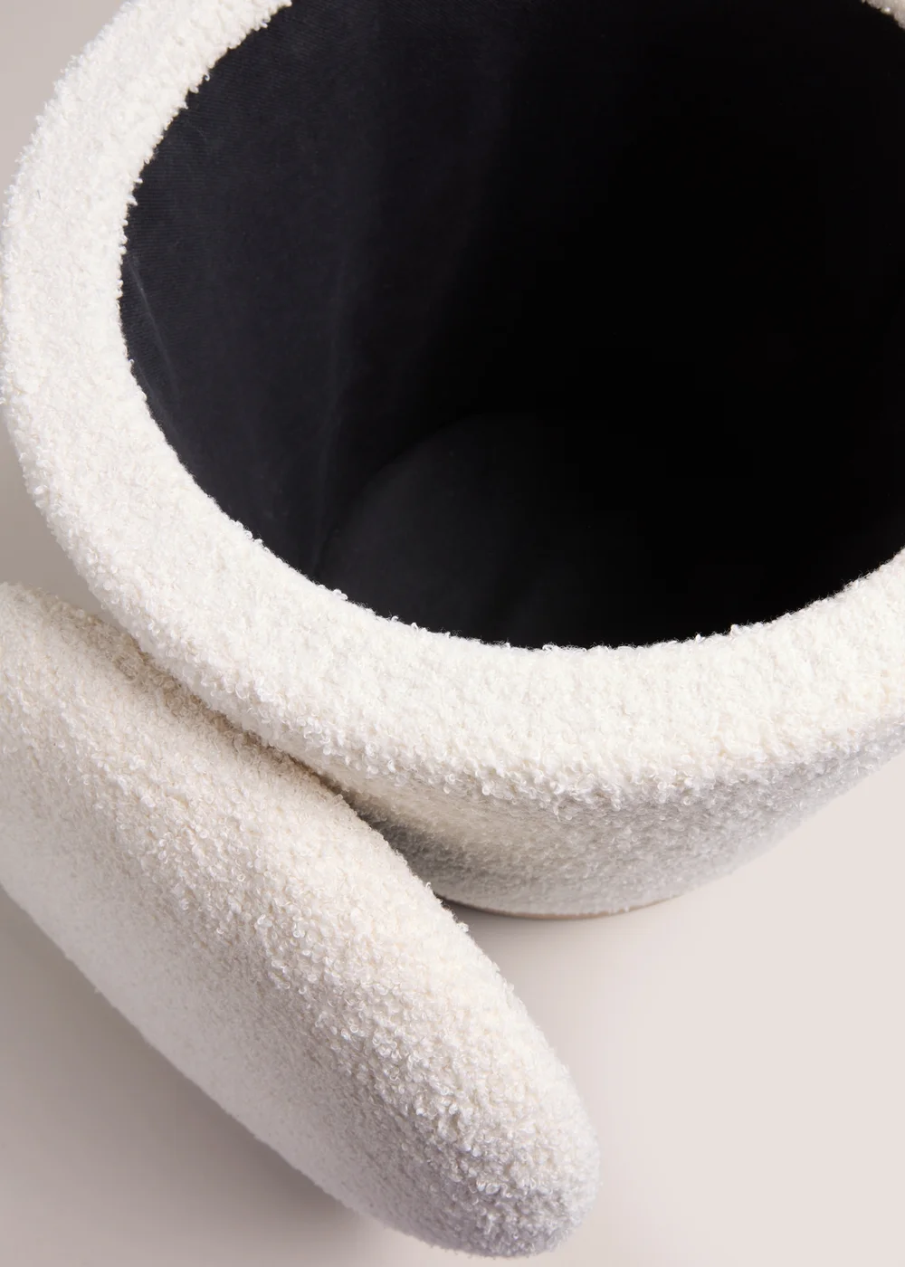 White Textured Storage Pouffe (34cm x 34cm x 43cm) Image 2