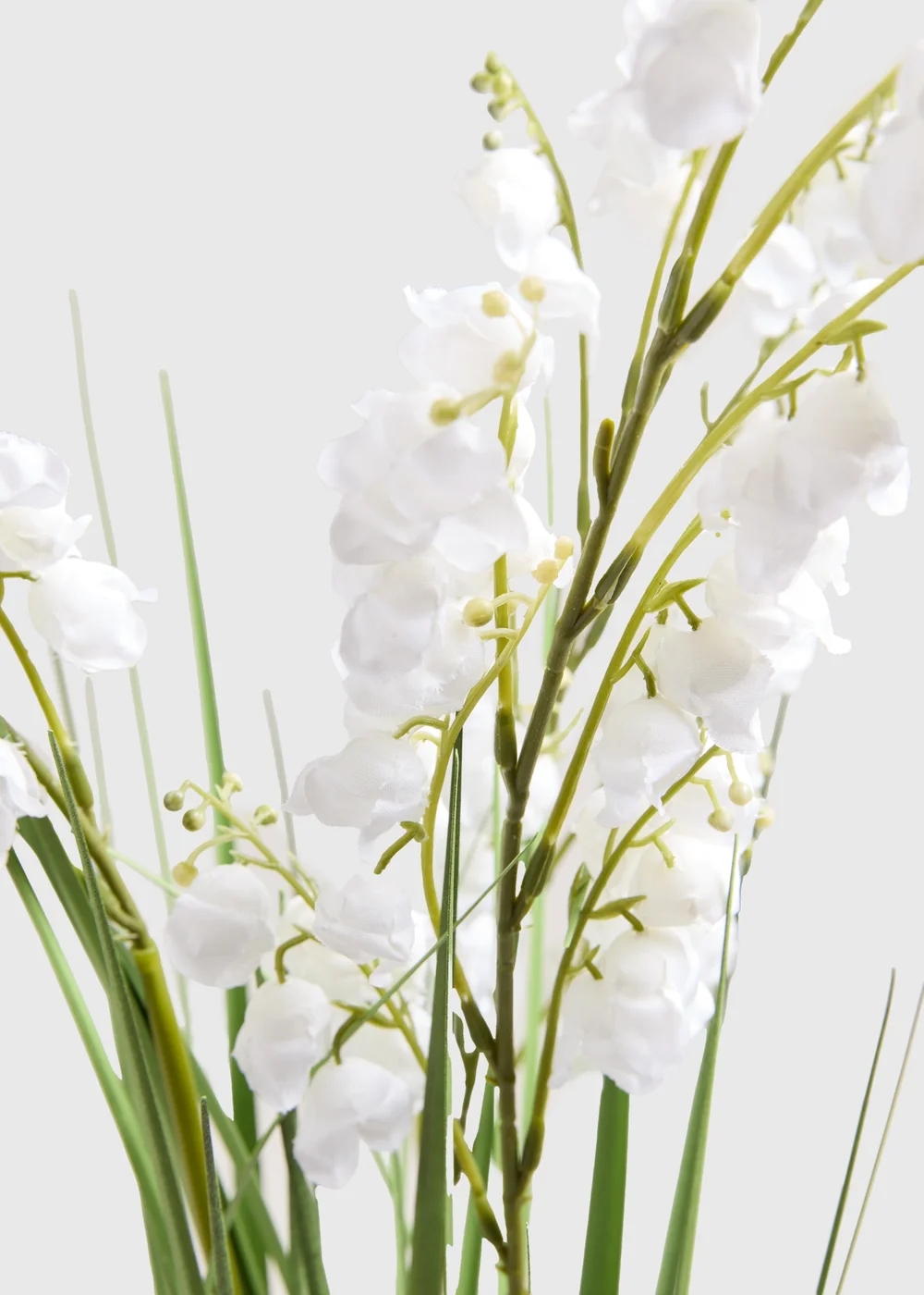 White Tall Grass Flowers In Ribbed Pot (90cm x 24cm x 24cm) Image 2