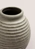 Grey Stoneware Ribbed Vase (27.5cm x 20cm x 20cm) Image 2