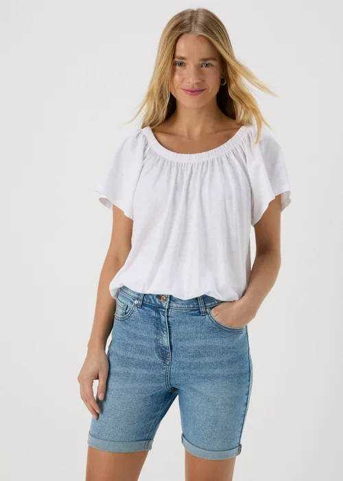 Papaya Petite Mid Wash Shorts - 6 Image 4