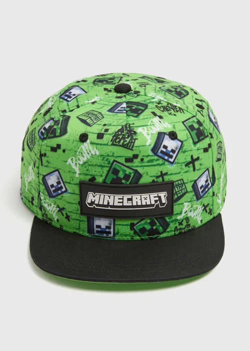 Minecraft Boys Green Cap (3-10yrs) - Age 3 - 6 Years Image 1